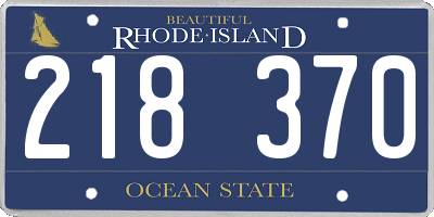 RI license plate 218370