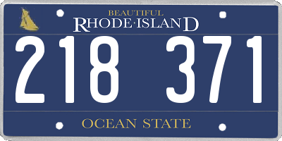 RI license plate 218371