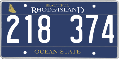 RI license plate 218374