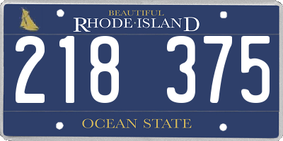 RI license plate 218375