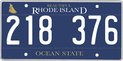 RI license plate 218376