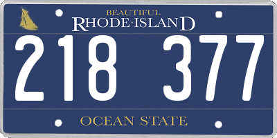 RI license plate 218377