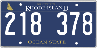 RI license plate 218378