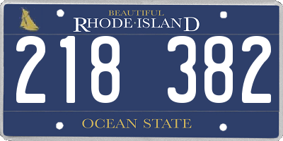 RI license plate 218382