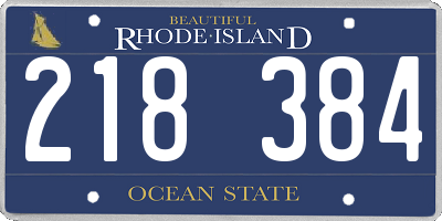 RI license plate 218384