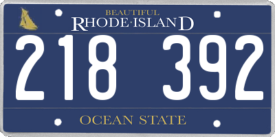 RI license plate 218392
