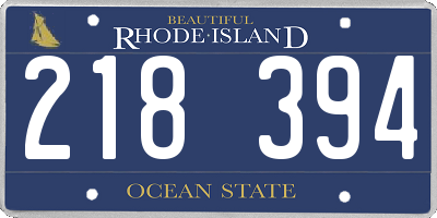 RI license plate 218394