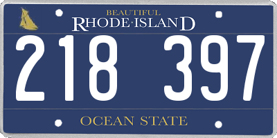 RI license plate 218397