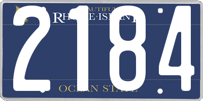 RI license plate 2184