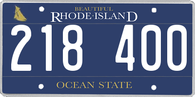 RI license plate 218400