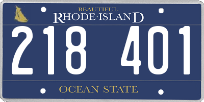 RI license plate 218401