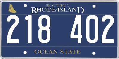 RI license plate 218402