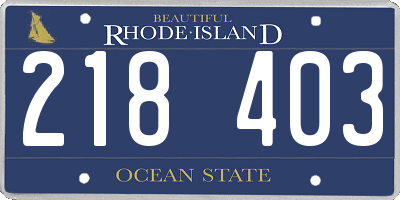 RI license plate 218403