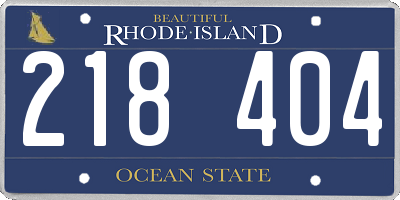 RI license plate 218404