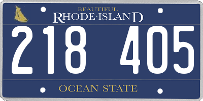 RI license plate 218405