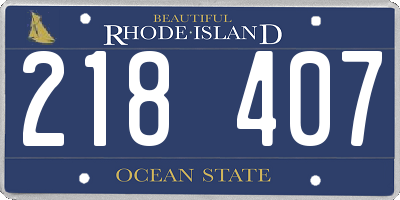 RI license plate 218407