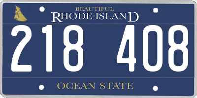 RI license plate 218408