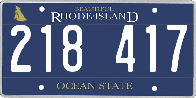 RI license plate 218417