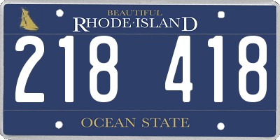 RI license plate 218418