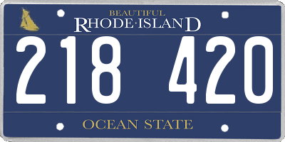 RI license plate 218420