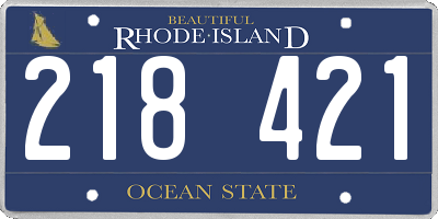 RI license plate 218421