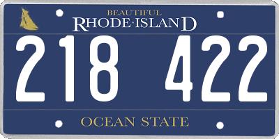 RI license plate 218422
