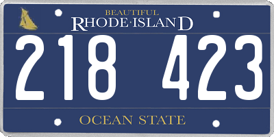RI license plate 218423