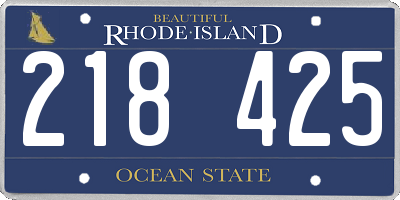RI license plate 218425