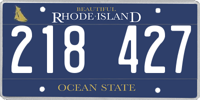 RI license plate 218427