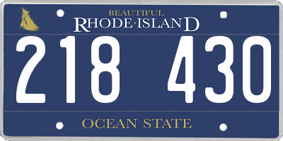 RI license plate 218430