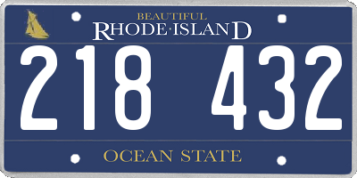 RI license plate 218432