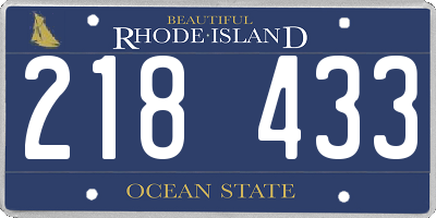 RI license plate 218433