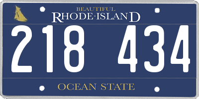 RI license plate 218434