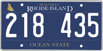 RI license plate 218435
