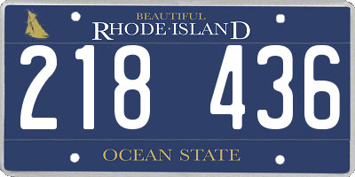 RI license plate 218436