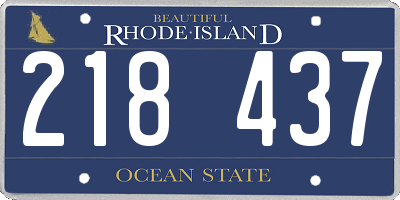 RI license plate 218437