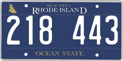 RI license plate 218443