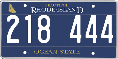 RI license plate 218444