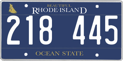 RI license plate 218445