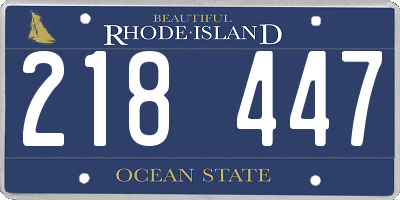 RI license plate 218447
