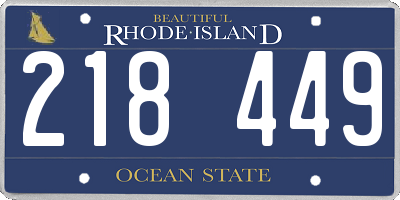 RI license plate 218449