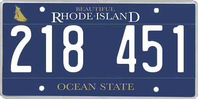 RI license plate 218451