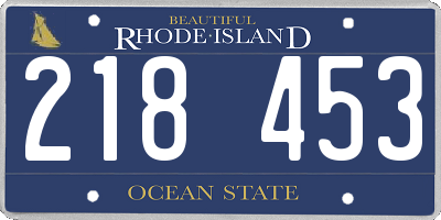 RI license plate 218453