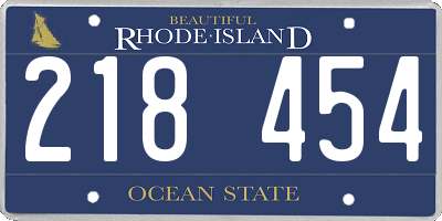 RI license plate 218454
