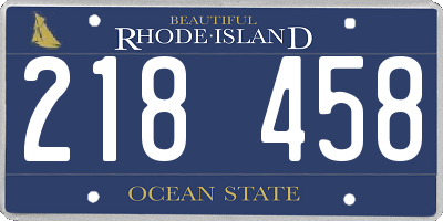 RI license plate 218458