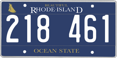 RI license plate 218461
