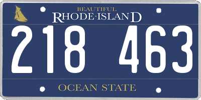 RI license plate 218463