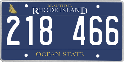 RI license plate 218466