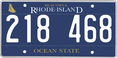 RI license plate 218468