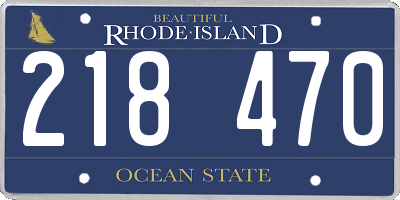 RI license plate 218470